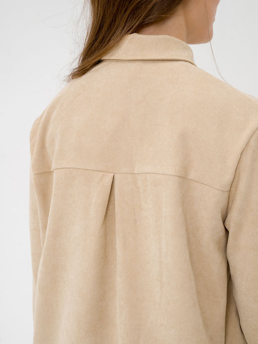 Рубашка вельветовая светло бежевая - Odis фото 3