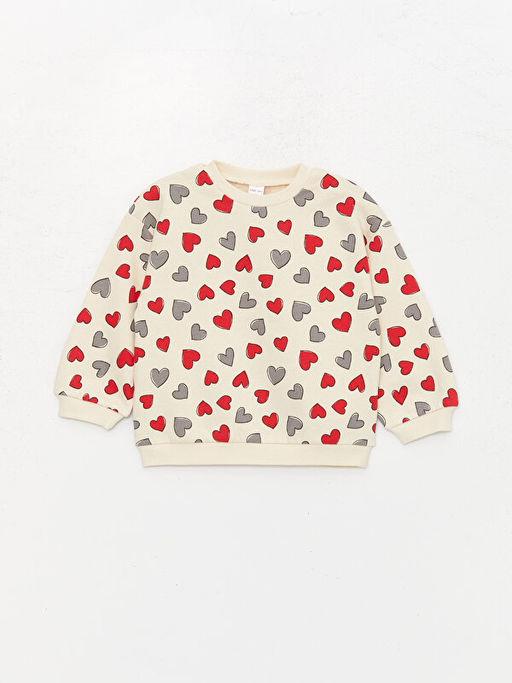 Bisiklet Yaka Uzun Kollu Bask?l? K?z Bebek Sweatshirt 2li - Waikiki фото 2