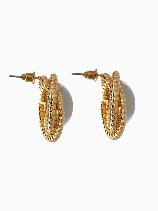 Серьги металл Тренд шар, цвет золото с серебром