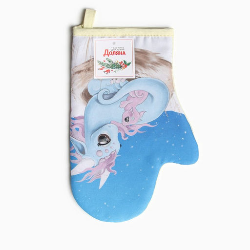 Варежка-прихватка Доляна Семейное счастье 20х28 см, 35% хл, 65% пэ, ватин 250 г/м2  фото 4