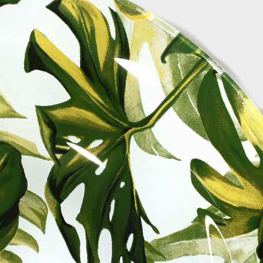 Тарелка глубокая Доляна «Монстера», 430 мл, d=18.5 см, стекло, зелёная