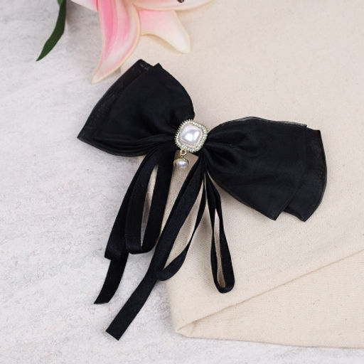 Бант-заколка для волос / MZ47-81 /уп 12/ черная - Галеонтрейд фото 3