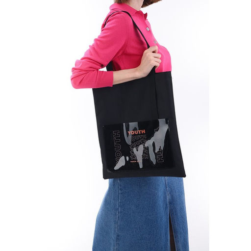 Сумка текстильная шопер YOURTH с карманом, 35 х 0,5 х 40 см, черный - Nazamok фото 9