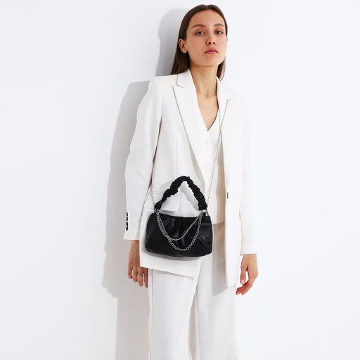 Сумка-багет на молнии, цвет чёрный - Simaland фото 8