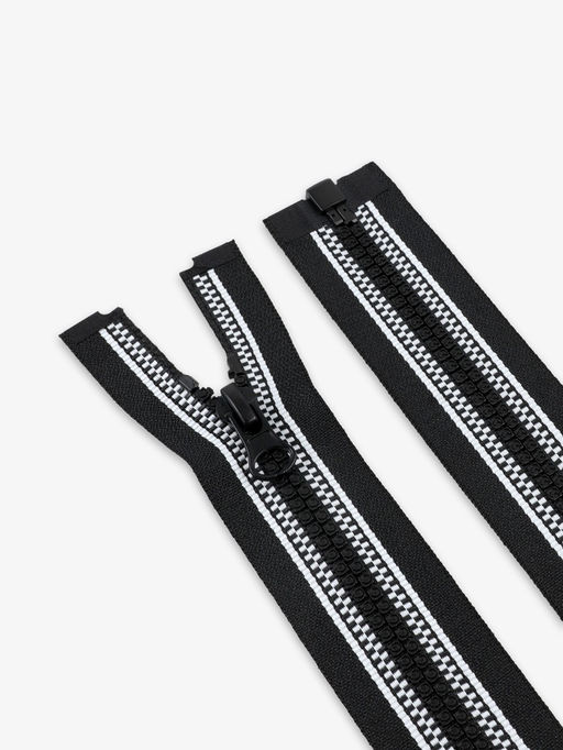 Цена за 10 шт. Молния «Трактор», №5, разъёмная, замок автомат, 60 см, чёрная, белая