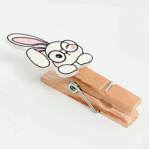 Цена за 2 шт. Прищепки декоративные с верёвкой для подвеса «Зайчики» набор 10 шт. — 1.5×12×14 см