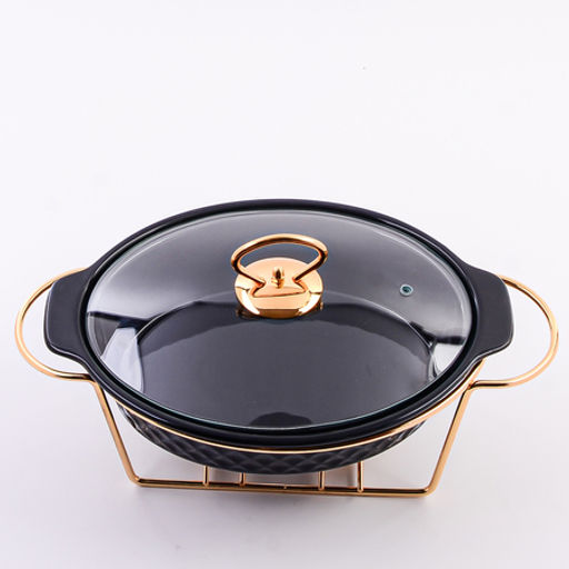 7453-1 Мармит 1 л с подставкой с крыш фарфор/стекло/металл MB (х4) - Mayer&boch фото 2