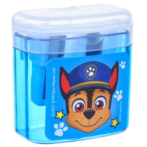 Цена за 12 шт. Точилка пластиковая с контейнером, двойная, МИКС, PAW PATRO