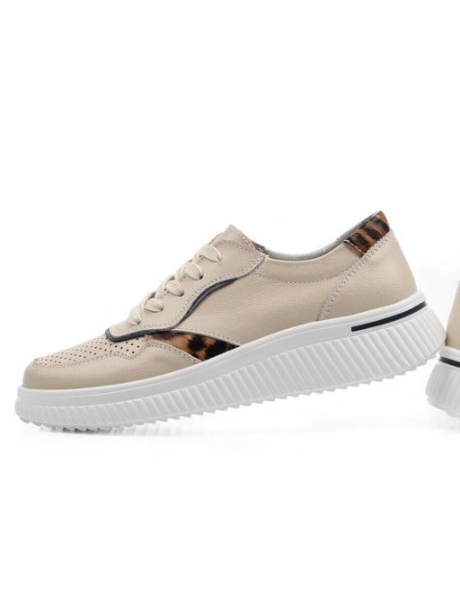 03-C930-2A BEIGE Полуботинки спортивные женские (натуральная кожа)