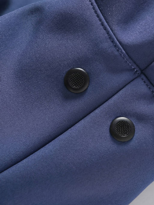 Ветровка женская софтшелл виндстоппер с капюшоном спортивная синего цвета 9616_1S