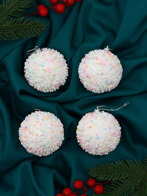 Ёлочные игрушки Абель, шары новогодние, d=7 см, 4 шт., колор