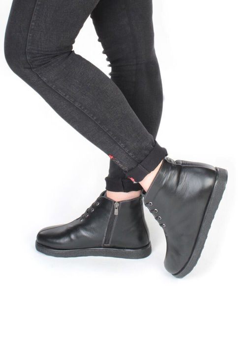 04-930-01 BLACK Ботинки зимние женские (натуральная кожа, натуральный мех) - Фабричный китай фото 5