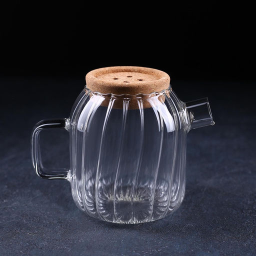 Заварочный чайник «Эко», 600 мл, 17×11×13.5 см, с пробковой крышкой, стекло, прозрачный