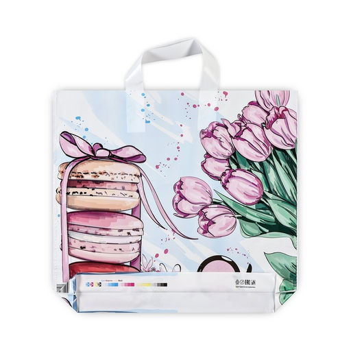 Цена за 50 шт. Пакет «Знак внимания», полиэтиленовый с петлевой ручкой, 37×34 см, 70 мкм