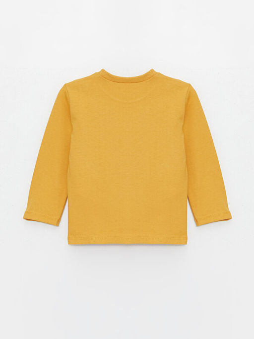 Bisiklet Yaka Bask?l? Uzun Kollu Erkek Bebek Ti??rt - Waikiki фото 2