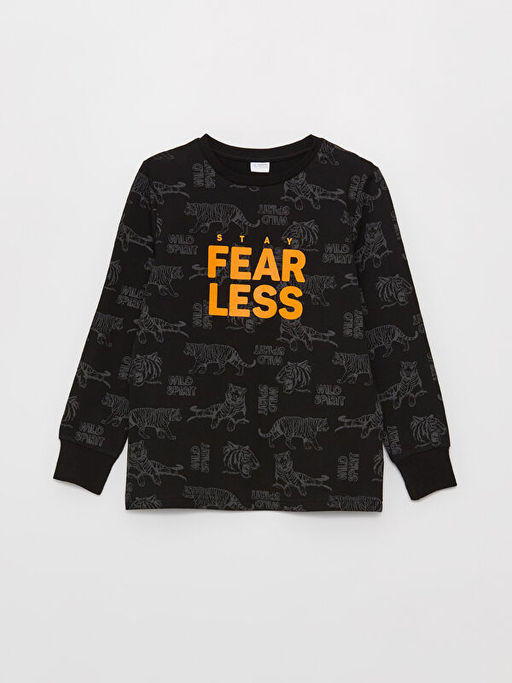 Bisiklet Yaka Bask?l? Uzun Kollu Erkek ?ocuk Pijama Tak?m? - Waikiki фото 2