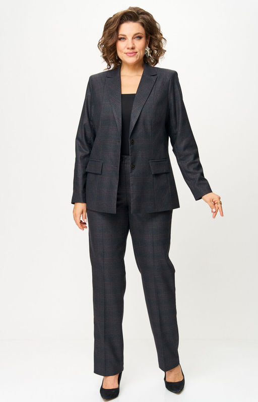 Костюм БелЭльСтиль 412/609 серо-коричневая клетка