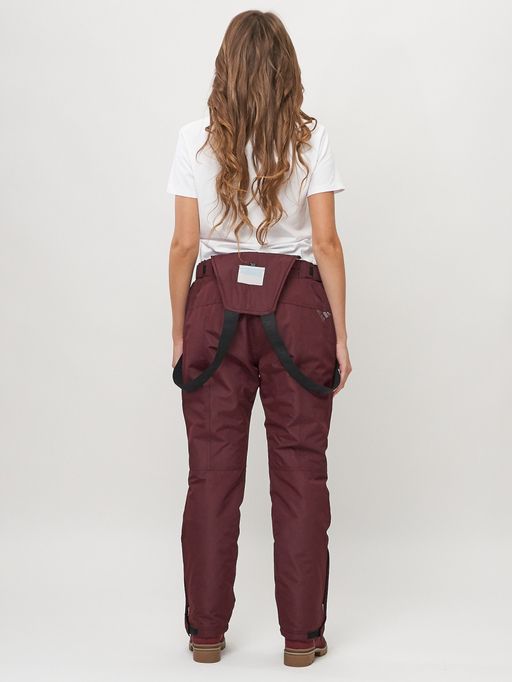 Полукомбинезон брюки горнолыжные женские big size бордового цвета 66413Bo - Colannia фото 18