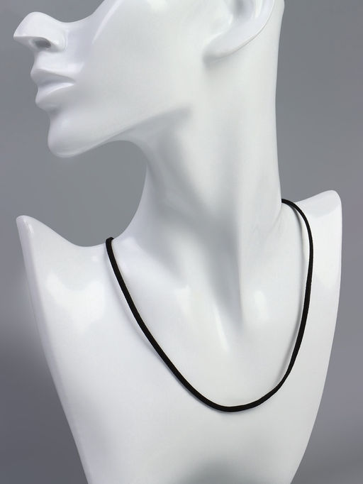 Цена за 10 шт. Шнурок из искусственной замши с замком, 45 см + удлинитель, чёрный