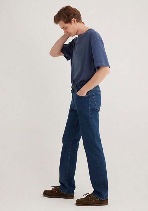 177 Koyu Mavi Comfort Jean Pantolon  фото 2