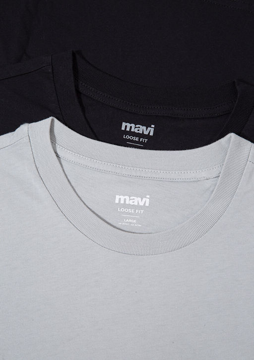 2li Erkek Basic Tisort - Mavi фото 9