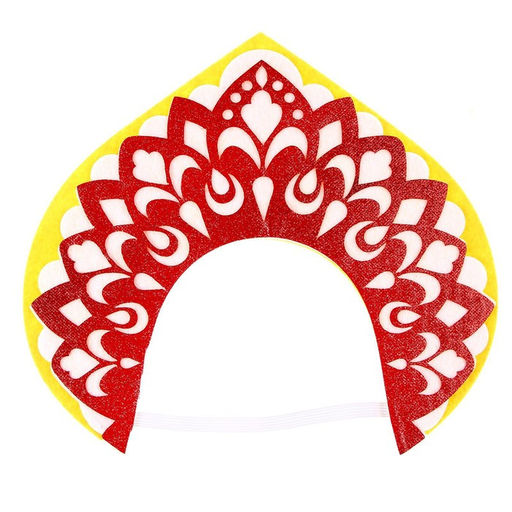 Ободок кокошник «Варвара-краса» из фетра, с блёстками