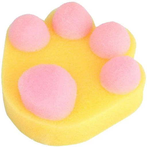 Цена за 3 шт. Губка для тела поролоновая детская фигурная "Sweet kids - Лапка Элис", 12*12 см (ZIP пакет)