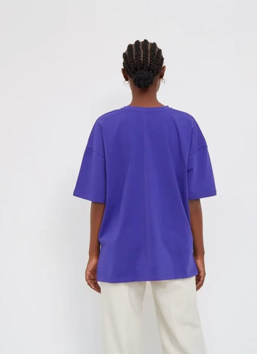 K11613 Футболка OVER SIZE (плотный хлопок) ФИОЛЕТОВЫЙ