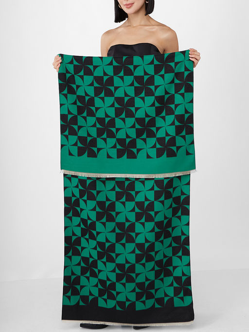 в составе ШЕРСТЬ и КАШЕМИР Большой, мягкий, теплый однотонный двусторонний палантин. - Tantino фото 2