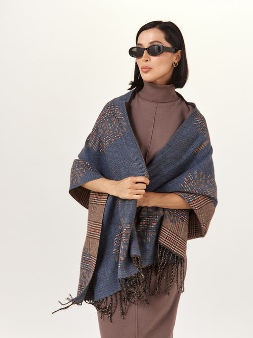 в составе ШЕРСТЬ и КАШЕМИР Большой, мягкий, теплый двусторонний палантин - Tantino фото 14