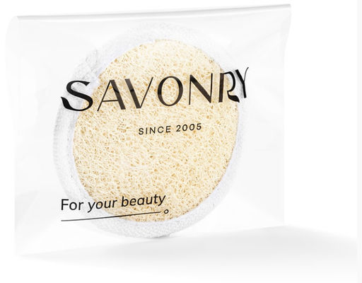 Мочалка- спонж SAVONRY( натуральная люфа 10*10 см )  фото 2