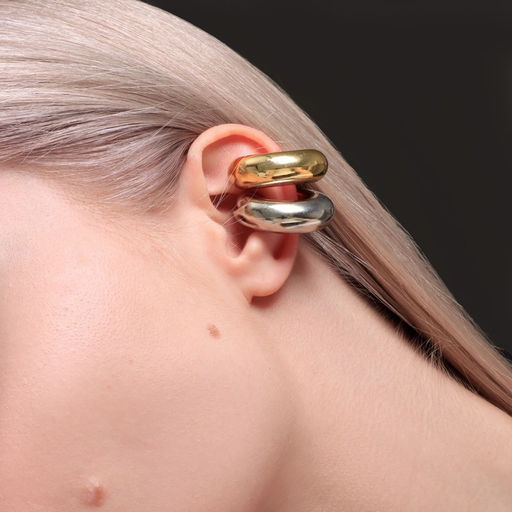 Серьги каффы «Кольцо», 2 шт, цвет серебряно-золотой