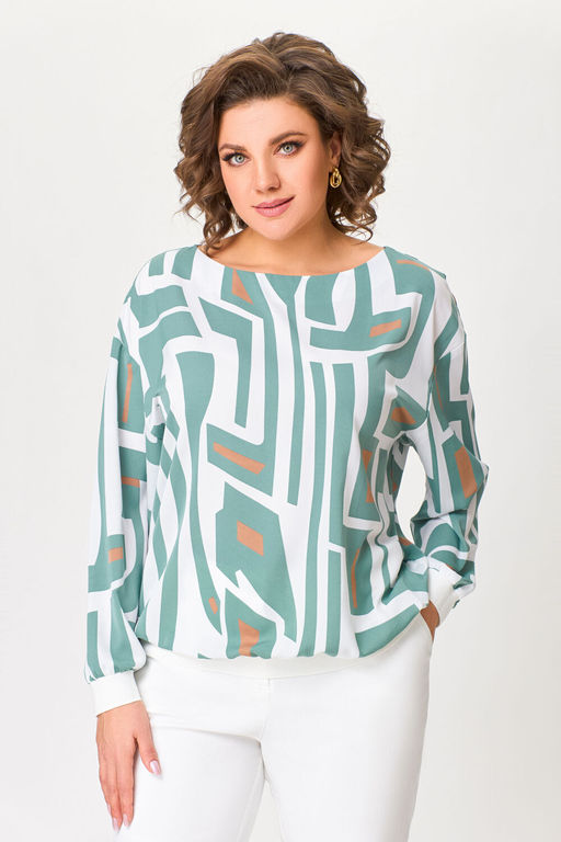 Блуза Swallow 803.2 черный+серебряный узор фото 695