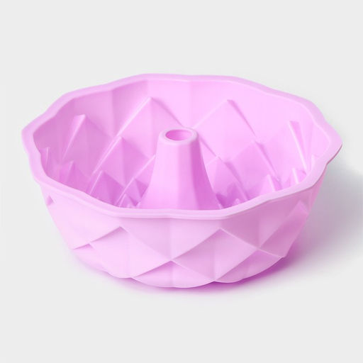 Форма для выпечки Доляна «Ромбовидная», силикон, d=23 см, внутренний d=21 см, розовая