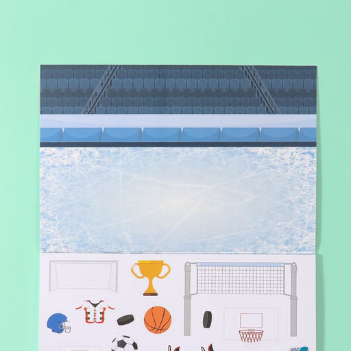 Наклейки в книжке «Спортик», 3 фона, 20.7×14.2 см