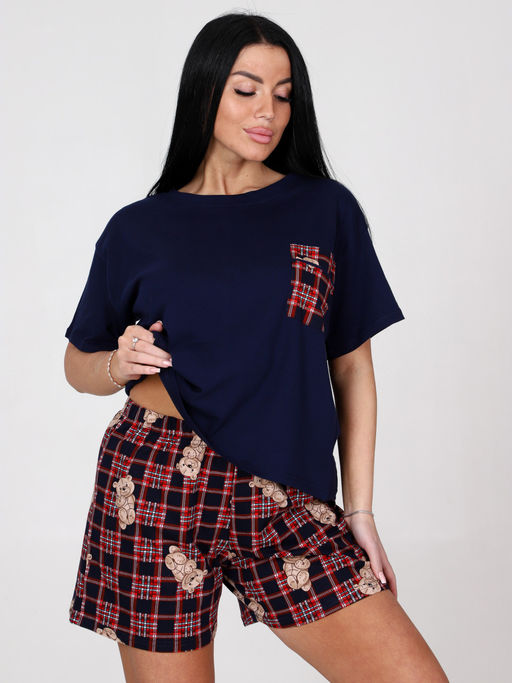 3124-ДК ДОМАШНИЙ КОСТЮМ (шорты) (Темно-синий) - А-дина фото 4