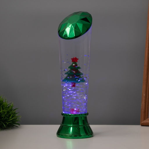 Лава лампа Елка LED 3хААА, USB зеленый 6.5?6.5?23.7 см