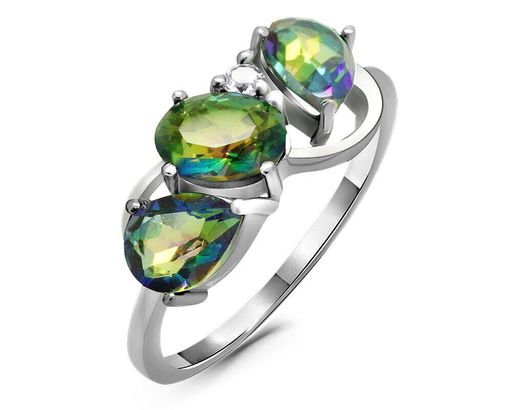 Кольцо из серебра мистик кварц синий, Мальта