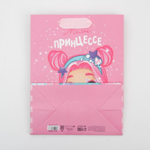 Цена за 2 шт. Пакет подарочный ламинированный, упаковка, «Милой принцессе», MS 18×23×10 см