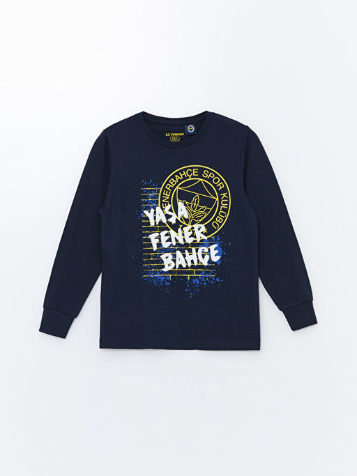 Bisiklet Yaka Fenerbah?e Bask?l? Uzun Kollu Erkek ?ocuk Pijama Tak?m?