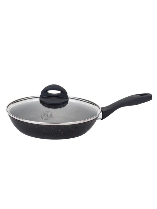 Сковорода с крышкой 30х6 см (3,35 л) с АПП, цвет: черный/золотой, арт. 5050-BK/GD-30.