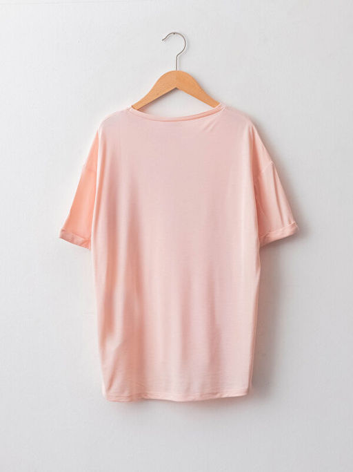 Bisiklet Yaka Bask?l? K?sa Kollu K?z ?ocuk Ti??rt - Waikiki фото 2