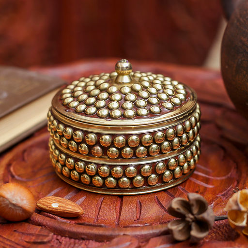 Шкатулка «Королевская», 7×7×5.5 см, латунь