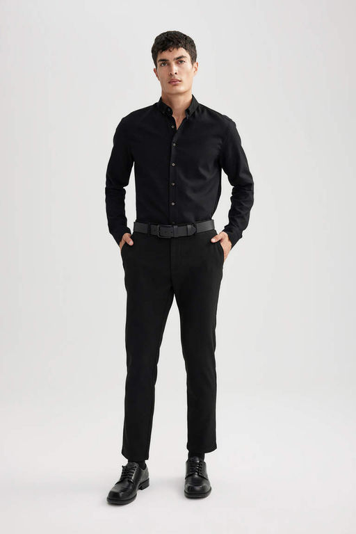Текстурированная рубашка с длинным рукавом Modern Fit - Defacto фото 2
