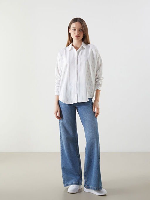 ?izgili Oversize Kad?n G?mlek