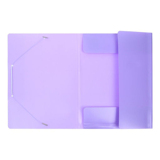 Цена за 2 шт. Папка на резинке А4, 500 мкм, Calligrata, Pastel, корешок 20 мм, до 150 листов, тиснение «песок», лаванда