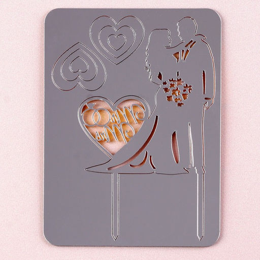 Топпер Влюблённая пара, с сердечками, цвет золото - Страна карнавалия фото 12