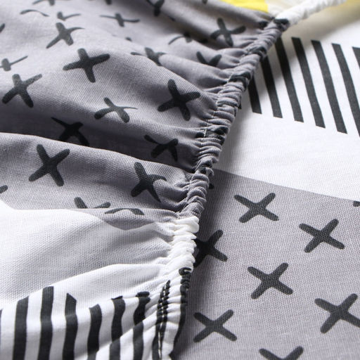 Простыня на резинке Этель Gray geometry 140*200*25, 100% хлопок, бязь, 125г/м2 фото 2