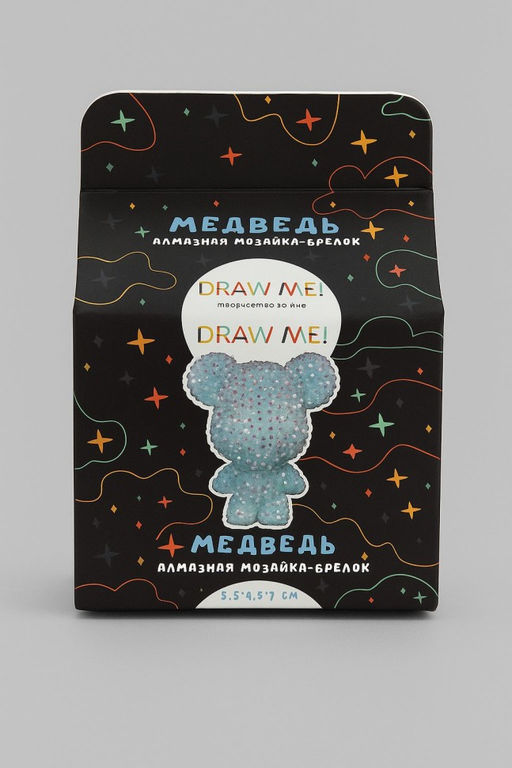 Алмазная мозаика на брелоке Draw Me! Blue bear, (5.5*4.5*7 см)
