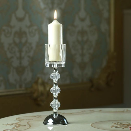 Стеклянный подсвечник на 1 свечу «Влечение», 29×9×9 см